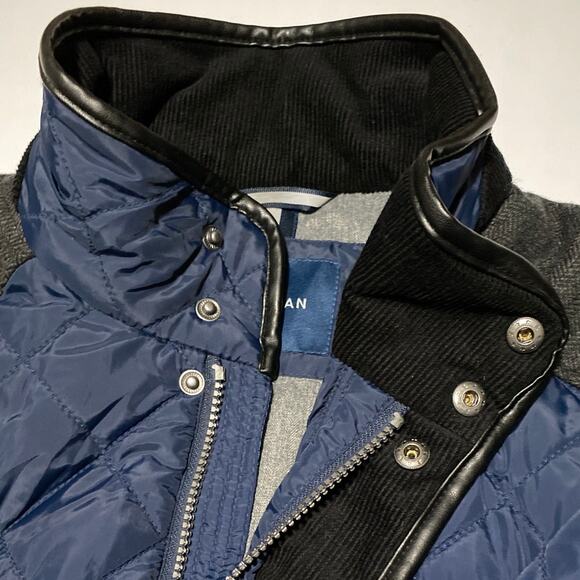 Cole Haan Quilted Size M Jacket Coat Lined Elbow Patches Chore Pockets Corduroy - Picture 3 of 14